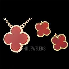 Luxury Clover Set, Necklace & Earrings Four Leaf Lucky Clover Flower Design Material: Solid 925 Sterling Silver Stone: Top Quality Double Sided Red Carnelian Stones High Quality Gold Finish Nickel Free, Allergy Free **Necklace: Motif Size: 1.5 Cm X 1.5 Cm Length:17 Inches + 1 Inch **Earrings: Motif Size: 1.6 Cm X 1.6 Cm **You Can Also Visit Our Poshmark Store For A Large Selection Of Items! Luxury Red Flower Shaped Jewelry, Luxury Red Flower-shaped Jewelry, Red Sterling Silver Flower-shaped Jewelry, Red Sterling Silver Jewelry In Flower Shape, Fine Jewelry Red Flower-shaped Jewelry, Red Flower Shaped Sterling Silver Jewelry, Fine Jewelry In Red Flower Shape, Red Flower Shaped Fine Jewelry, Choker Collar Necklace