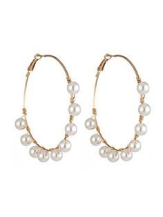 Goodnight Macaroon 'Peppy' Pearl Hoop Earrings Hoop earrings Pearl embellishment Alloy / Gold Plated  Measurements: One Size – 7.7 x 7.7cm    Weight: 12g If you are unsure or need assistance selecting the proper size or color, please contact our Customer Services team and they'll be more than happy to help. Dainty Rings, Suede Leather Boots, Earrings Hoop, Pearl Hoop Earrings, Earrings Pearl, Vacation Style, New Jewelry, Dainty Ring, Classy Outfits