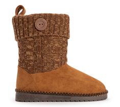 Stay warm, comfy, and dry with the Essentials by MUK LUKS women's Janet boots. Featuring a knit upper with a trendy marl pattern, these boots showcase a cute side button detail. From Essentials by MUK LUKS. Brown Ankle-high Boots For Outdoor, Fitted Mid-calf Boots With Zipper Closure For Winter, Muk Luk Boots, Insulated Ankle-high Brown Waterproof Boots, Medium Width Knee-high Boots With Zipper Closure, Stay Warm, Water Resistant, Fashion Shoes, Shoe Boots