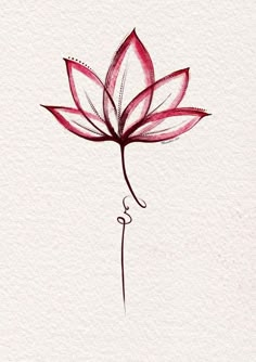 a drawing of a pink flower with the word love written on it's side