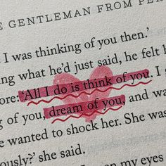 an open book with some type of writing on it's page and the words i was thinking of you then, all i do is think of how to dream of you