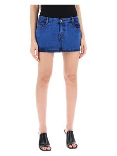 This denim foam mini skirt is a must-have for any fashion-forward individual. With its stone wash denim, five pockets, and low waist fit, it's the perfect blend of edgy and casual. The center slit and embossed orb button closure add the ideal finishing touch. Stone washed overdyed denim Five pockets for maximum convenience Low waist fit for a modern look Center slit and embossed orb button closure Vivienne Westwood Denim, Vivienne Westwood Bags, Red Valentino Shoes, The Vivienne, Fabric Labels, Linen Style, Low Waist, Skirts For Sale, Vivienne Westwood