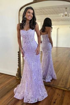 Raina |Mermaid Strapless Sequined Lace Prom Dress Junior Prom, Purple Prom, Skirt Lining, Strapless Prom Dress, Silver Jubilee, Sequin Prom Dress, Lace Prom Dress, Strapless Neckline, Prom Dress Inspiration