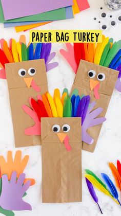 paper bag turkey craft for kids to make