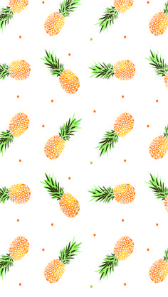 pineapples and orange dots on a white background