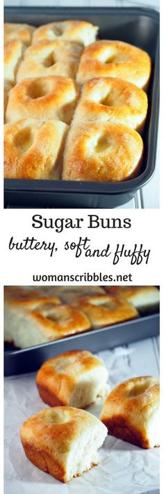 sugar buns with buttery, soft and fluffy crust