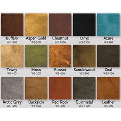 the color chart for different types of leather