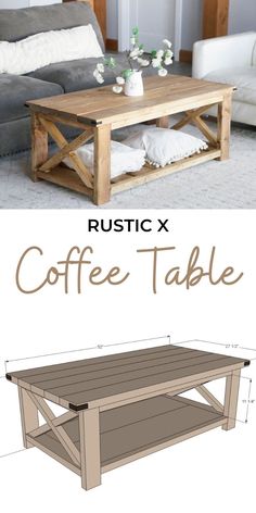 the coffee table is made out of wooden planks