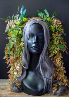 Step into the realm of forest magic with our enchanting Green Goddess Forest Fairy Headdress. Crafted with eco-consciousness in mind, this unique piece features upcycled vintage sequin ribbon and repurposed thrift store floral finds, making each headdress truly one-of-a-kind. Ideal for adorning your Green Woman costume, this headdress boasts a sturdy galvanized steel frame and headband plastic for comfortable support. Designed with airflow in mind, it ensures a lightweight and breathable wearing Nature Headdress, Sailor Earth, Forest Costume, Fairy Headdress, Woodland Aesthetic, Woodland Fairy Costume, Philippines Fashion