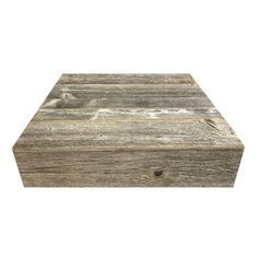 a wooden box sitting on top of a white background