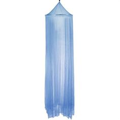 a blue curtain hanging from the ceiling