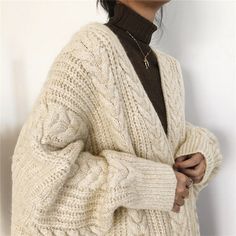 Product Description Product Description Women Thick Sweater Loose Female Long Cardigans Warm Twisted Knitted Winter Coat Features: 100% brand new and high quality. 2020 New Autumn Winter Knitwear Straight cardigan sweater coat, simple Package includes:Knitwear Note: Due to manual measurement, please allow 1-3 cm error.   Due to the difference between different monitors, the picture may not reflect the actual color of the item. Thank you! About Us Payment Shipping Terms Returns Contact Us Feedback Our working time: Hong Kong time: Monday to Friday 9:00 am to 4:30 pm.  Any questions, please contact us via eBay message, In our working hours will be resumed within 48 hours.  If you are satisfied with our service, please kindly leave us a positive feedback and give us the Detailed Seller Rating Long Cardigan Coat, Winter Knitwear, Long Knit Cardigan, Cardigan Sweater Coat, Mode Inspo, Loose Sweater, 가을 패션, Fall Winter Outfits, Sweater Coats