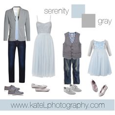 a couple of clothes and shoes are shown in this graphic representation for the grey color scheme