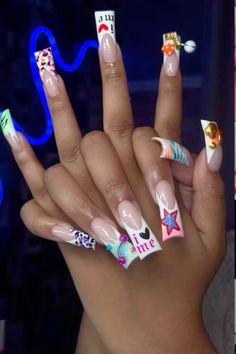 Girly Acrylic Nails, Short Square Acrylic Nails