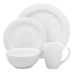 white dinnerware set with cups and saucers