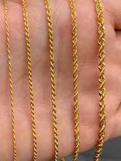 14K Solid Gold Rope Chain Necklace /Genuine Gold  Rope Necklace /Trending Choker Chain /Gift for Her / Everyday Necklaces for women and men / Mothers Day Gift * Gold KT: 14K Solid Gold * Gold Color Options: 14K Gold   .Chain Color:Dark Yellow * Chain Lengths:  16'', 18", 20", 22", 24" * The chains are semi-hollow and durably made of genuine gold * Available in 1.2mm, 1.7mm, 2.1mm, 2.4mm, and 3.6mm width options. The yellow color of the necklace is dark as seen in the images! Follow on Instagram Rope Chain Necklace Gift, Rope Chain Necklace With Curb Chain For Gift, Gift Rope Chain Necklace With Curb Link, Gold Rope Chain Necklace With Lobster Clasp As Gift, Gold Rope Necklace, Everyday Necklaces, Choker Chain, Gold Rope Chains, Rope Chain Necklace