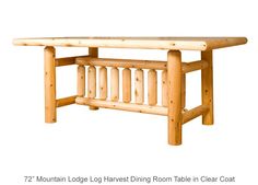 Mountain Lodge Log Harvest Dining Room Table is perfect for cottage Harvest Table Dining Room, Log Bunk Beds, Log Chairs, Game Room Lighting, Dining Sideboard, Wood Shed, Mattress Bedroom, Solid Wood Bed