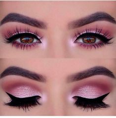 Pink Smokey Eye, Maquillage On Fleek, Smokey Eye Makeup Look, Day Makeup Looks, Eyeshadow For Brown Eyes, Make Up Inspiration, Valentines Day Makeup, Smink Inspiration