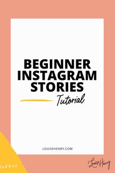 the text beginer instagramm stories is shown in black and white on a pink background