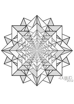 a black and white photo of an abstract design with lines in the shape of triangles