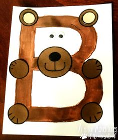 the letter b is for bear made out of paper