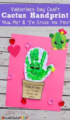 valentine's day craft for kids with handprints and hearts on the side