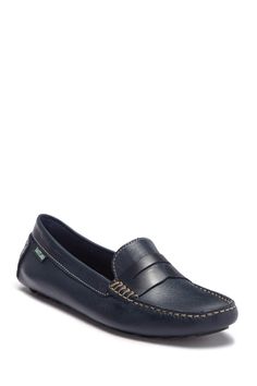 This moc loafer features a comfort-padded insole, penny-slot strap and rubber heel counter detail for a classic look. Moc toe Slip-on style Leather upper/manmade sole Made in Brazil Counter Detail, Comfortable Sneakers, Rubber Heels, Classic Looks, Loafers Men, Nordstrom Rack, Penny, Fashion Clothes Women, Dress Shoes Men