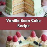 vanilla bean cake recipe with raspberries and blueberries