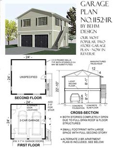 two story garage plans with loft and living quarters for 2 car garage floor plan template