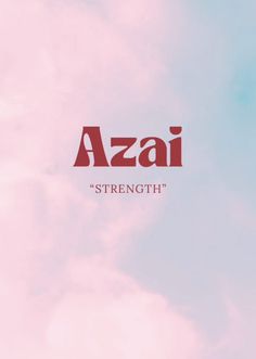 the logo for azai strength against a blue sky