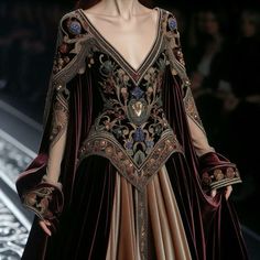 AI produced royal medieval gown dark fantasy Middle Ages Inspired Fashion, Fantasy Outfits Royal, Medieval Fashion Art, Medieval Inspired Dress, Medieval Lady Aesthetic, Medieval Princess Outfit, Fantasy Inspired Fashion, Medevial Dresses Royal, Fantasy Clothing Royal