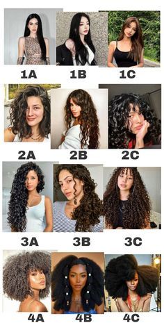 Hair Type Chart, Curly Hair Care Routine, Curly Hair Types, Cute Curly Hairstyles, Hairdos For Curly Hair, Curly Hair With Bangs, Curly Hair Care, Curly Hair Tips