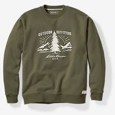 Eb Signature Graphic Crew - Outdoor Badge | Eddie Bauer Casual Letter Print Sweatshirt For Hiking, Casual Hiking Sweatshirt With Letter Print, Casual Crew Neck Sweatshirt For Adventure, Casual Letter Print Sweatshirt For Outdoor Activities, Casual Sweatshirt With Letter Print For Outdoor, Casual Sweatshirt With Letter Print For Outdoor Activities, Cotton Letter Print Sweatshirt For Outdoor Activities, Cotton Sweatshirt With Letter Print For Outdoor, Casual Cotton Sweatshirt For Outdoor Activities