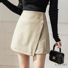 Lasaky - Short Skirt with Flared Hem and High-Rise Waist Unique Skirts Design, Short Flared Skirt, Long Flowing Skirts, Short Pollera, Unique Skirts, Pu Leather Skirt, Flared Mini Skirt, Midi Flare Skirt, Half Skirt