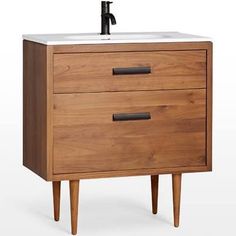 a bathroom vanity with two drawers and a sink