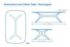 an airplane wing with measurements for the table