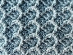 close up view of the crochet stitchs on this afghan pattern, which looks like it has been made from yarn