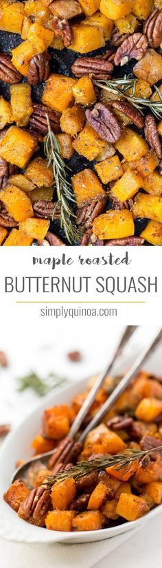 roasted butternut squash with rosemary is an easy side dish that can be made in less than 10 minutes