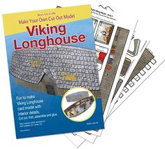 four books about making your own cut out model viking longhouse