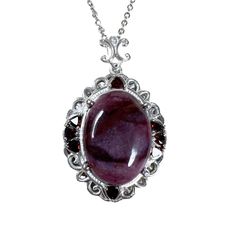 Karis Sterling 925 Purple Amethyst Cabochon Trilliant Faceted Pendant Necklace New, Never Worn. Part Of A Purchase From A Neighbor Who Was Liquidating Their Business. Ships In A Padded Envelope.