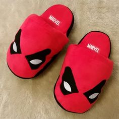 New, Never Used In Perfect Condition. 9 Inches From Heel To Toe. 100% Super Soft Polyester. Your Feet Will Love These. Soft Flexible Soles. Spiderman Slippers, Spiderman Shoes, Marvel Shoes, Anime Merch, Clothing Ideas, Kids Shoes, Black Red, Spiderman, Black And Red