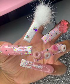 Cake Nail Art, Birthday Nails Inspiration, Birthday Nails Ideas, Fye Nails, Birthday Glam, Acrylic Nail Ideas, Birthday Nail, Business Nails