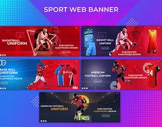 sports web banner templates set