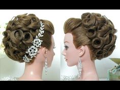 Bridal hairstyle. Wedding updo for long hair tutorial. - YouTube Updo For Long Hair, New Bridal Hairstyle, Hairstyle For Long Hair, Hair Updos Tutorials, Hairstyle Wedding, Wedding Hairstyles Tutorial, Hairstyle Youtube, Updo Tutorial, Romantic Wedding Hair