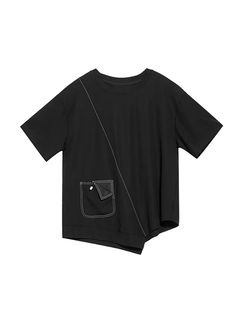 UOOZEE Black Asymmetrical Hem T-shirt For Summer, Casual Asymmetrical T-shirt For Spring, Trendy Asymmetrical Hem T-shirt For Summer, Trendy T-shirt With Asymmetrical Hem For Spring, Casual T-shirt With Asymmetrical Hem For Spring, Trendy Asymmetrical Hem T-shirt For Spring, Trendy Spring T-shirt With Asymmetrical Hem, Edgy Asymmetrical Summer Tops, Casual Asymmetrical Hem T-shirt For Summer