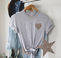 Top Rated Small Glitter Heart - Ladies / Kids T Shirt 100% Cotton Love Heart Printed Top , Women's Top Embroidery Download, Glitter Print, Glitter Hearts, Heart Print, Fashion Tops, Top Rated, Print Tops, Womens Clothing Tops, Embroidery Patterns