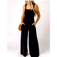 Nwt One Piece Jumpsuit Perfect For A Casual Evening Out Or The Base For Business Casual Attire. Stretchy, Comfortable Fabric With Pockets. A Closet Must Have! Purchased Recently For A Trip But Never Wore. Coming From A Clean, Non Smoking Home. Black Sleeveless Solid Jumpsuit, Black Solid Color Jumpsuits And Rompers For Loungewear, Black Solid Color Jumpsuit For Loungewear, Black Loungewear Jumpsuits And Rompers, Black Overall Jumpsuit Or Romper, Black Solid Color Overall Jumpsuit, Black Solid Color Jumpsuits And Rompers, Black Overalls And Rompers, Sleeveless Black Jumpsuit