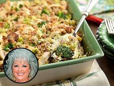 an image of a casserole dish with broccoli and mushrooms