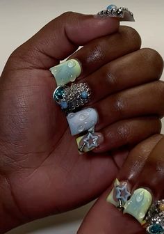 Junk Nails, Black Acrylic Nails, Dope Nail Designs, Acrylic Nails Coffin Pink, Long Square Acrylic Nails