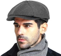 PRICES MAY VARY. Introducing our 50% Wool & 50% Viscose Newboys Cap with a 100% Cotton Lining, now available in a sleek charcoal gray hue featuring a distinguished herringbone pattern. Meticulously crafted for both style and comfort, this flat ivy gatsby newsboy hat exudes sophistication. Crafted with breathable materials and featuring a rear adjustable velcro band, this cap ensures a snug fit and promises never to fall on the ground easily. Available in four sizes, ranging from M/L to XXL/XXXL, Fits For Winter, Kinds Of Haircut, Gatsby Hat, Flat Cap Men, Beret Cap, Newsboy Hat, Stylish Suit, Vintage Flats, News Boy Hat